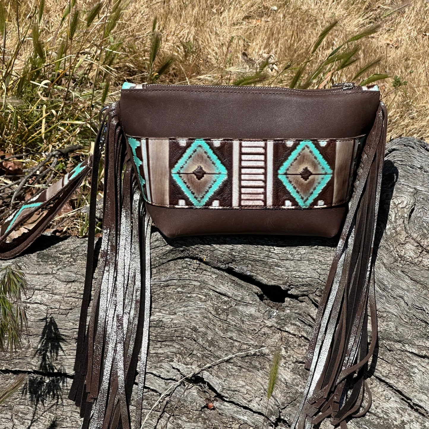 Wristlet with Turquoise and White Navajo Accents