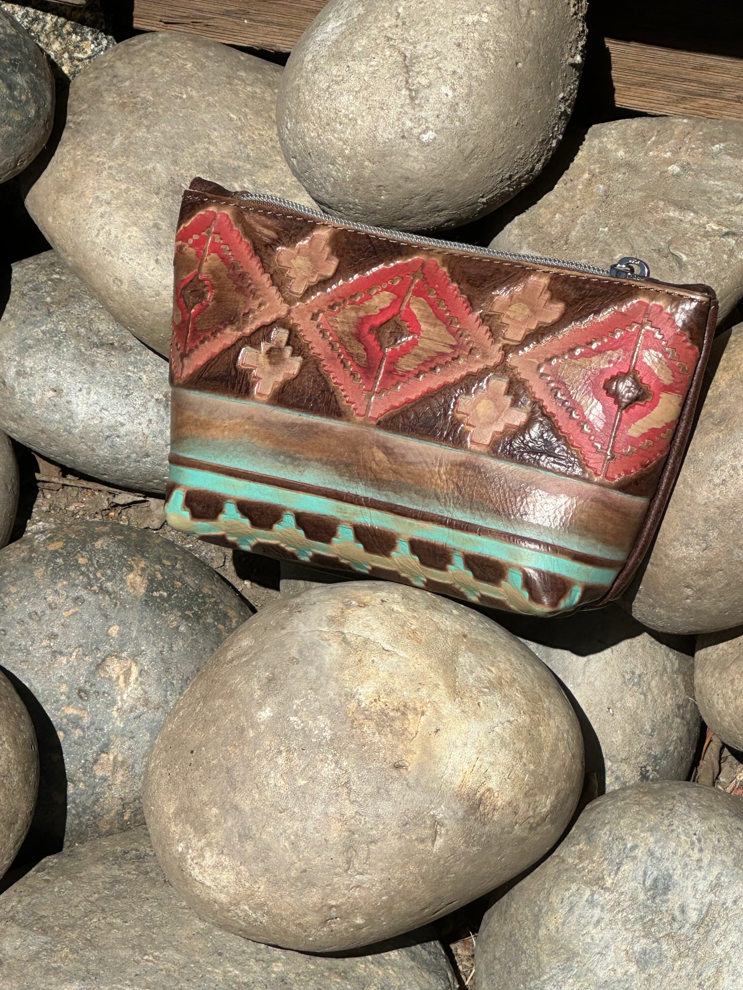 Red and Turquoise Navajo Makeup Bag