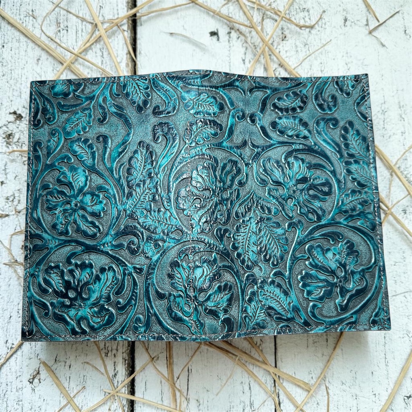 Turquoise Embossed Cowboy Tool Mini Padfolio