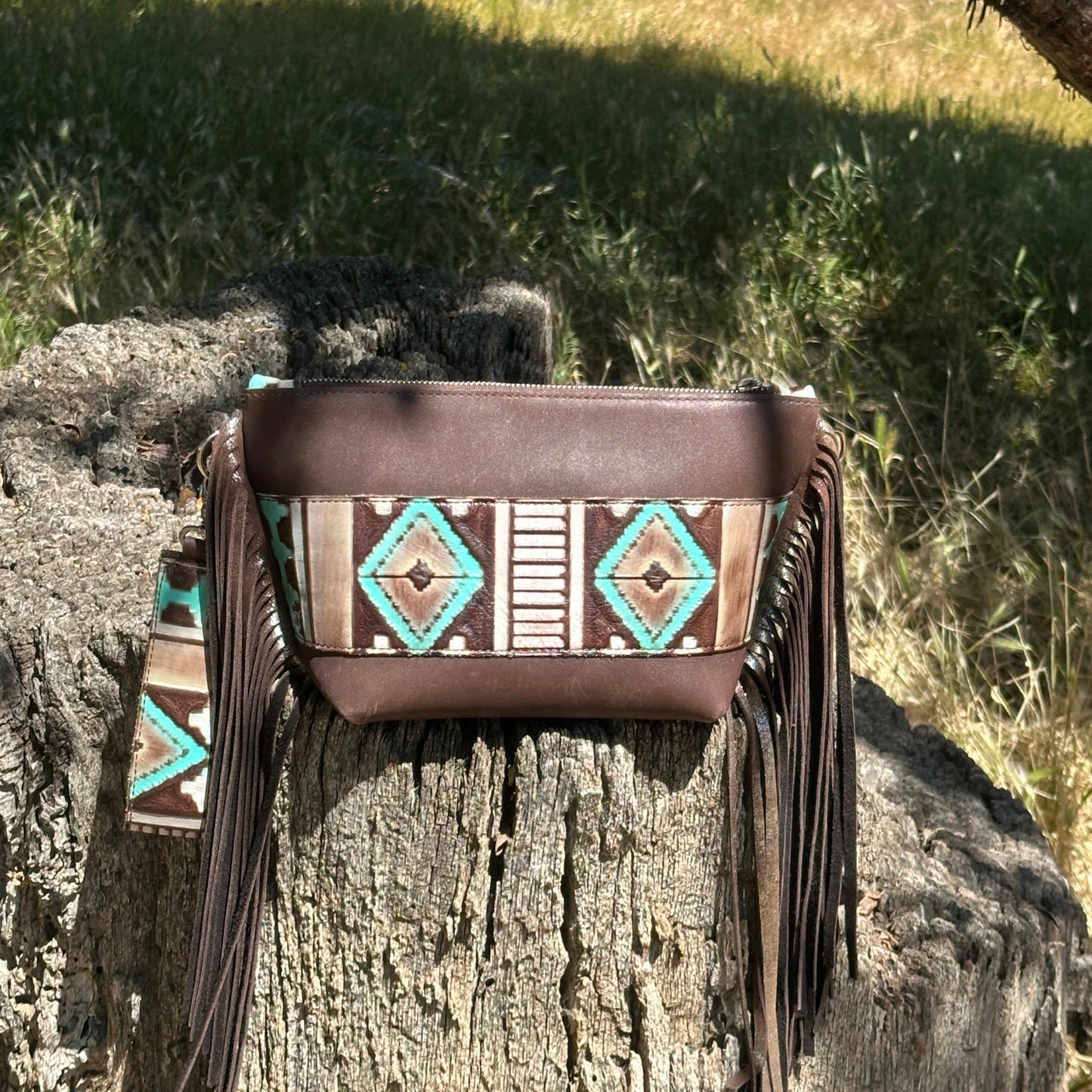 Wristlet with Turquoise and White Navajo Accents