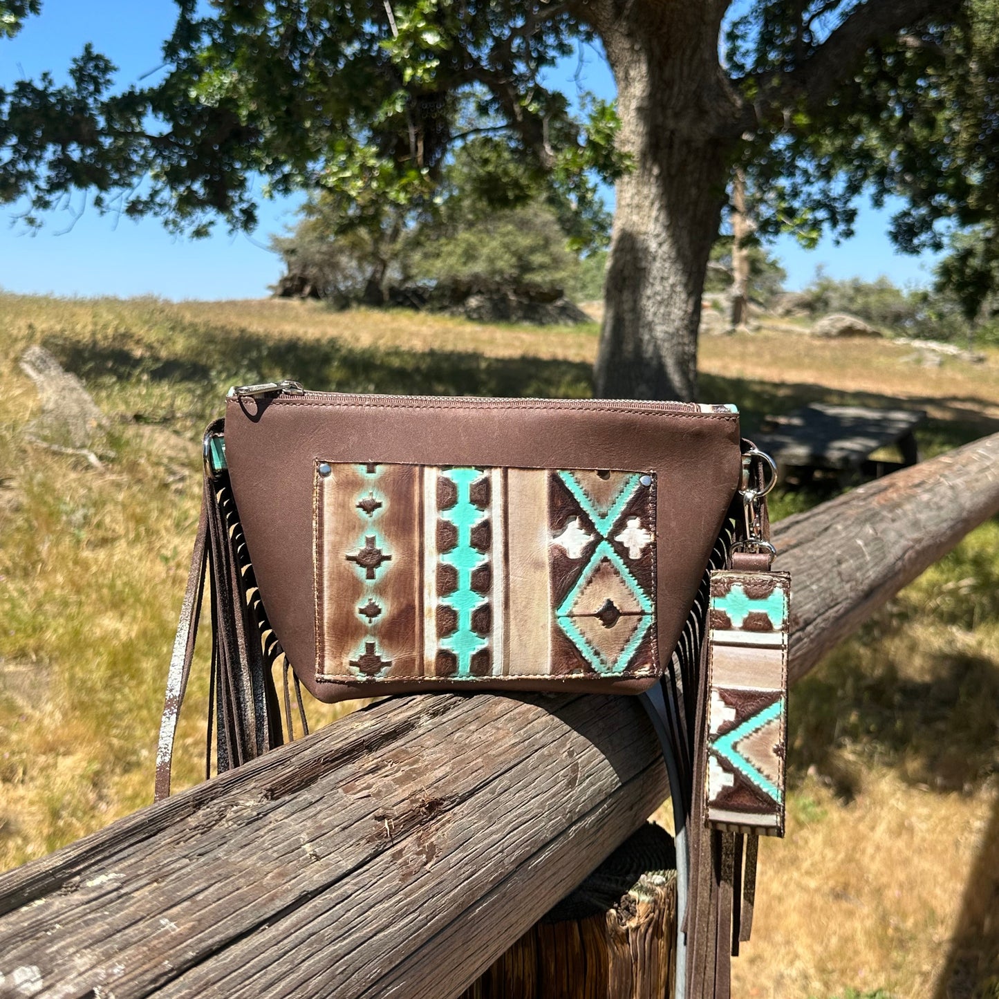 Wristlet with Turquoise and White Navajo Accents