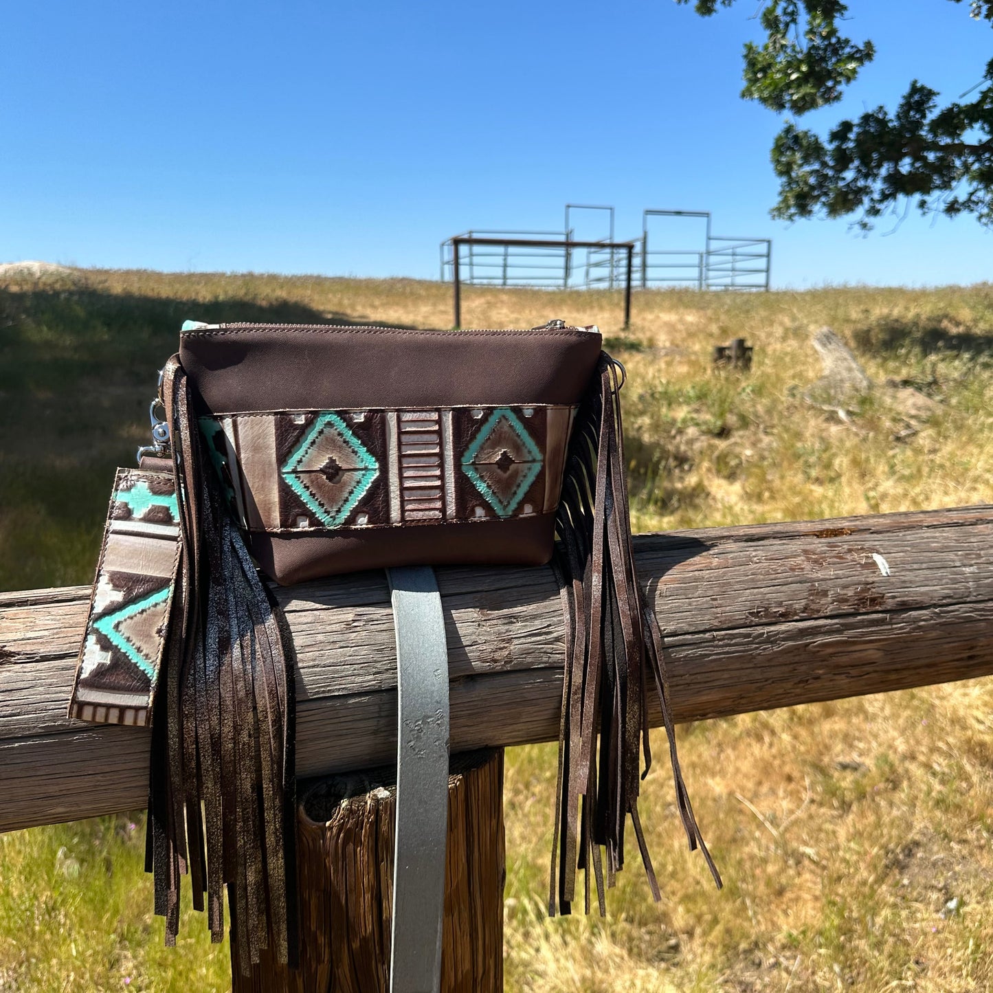 Wristlet with Turquoise and White Navajo Accents