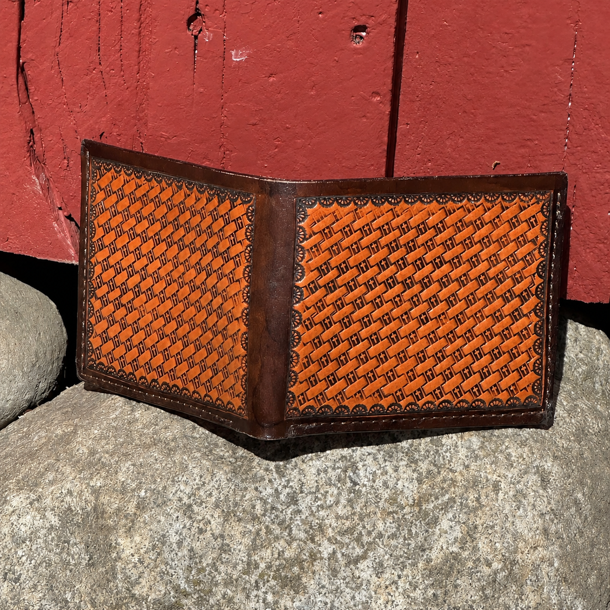 Billfold with Basketweave Crosses