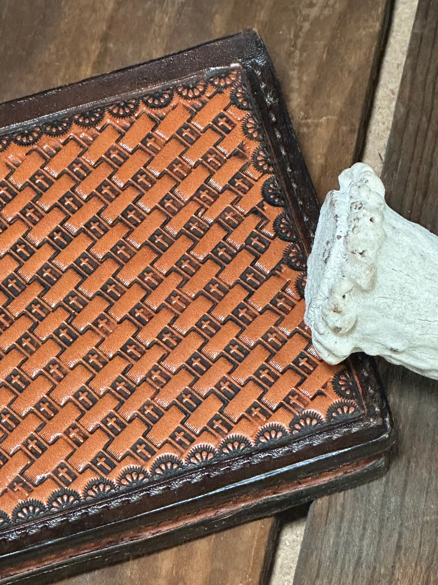 Billfold with Basketweave Crosses