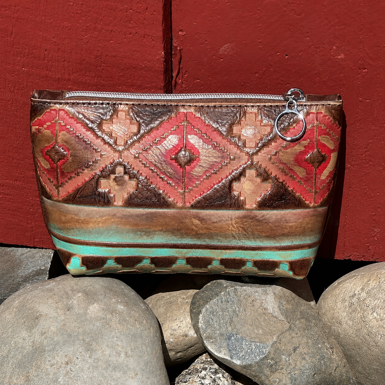 Red and Turquoise Navajo Makeup Bag