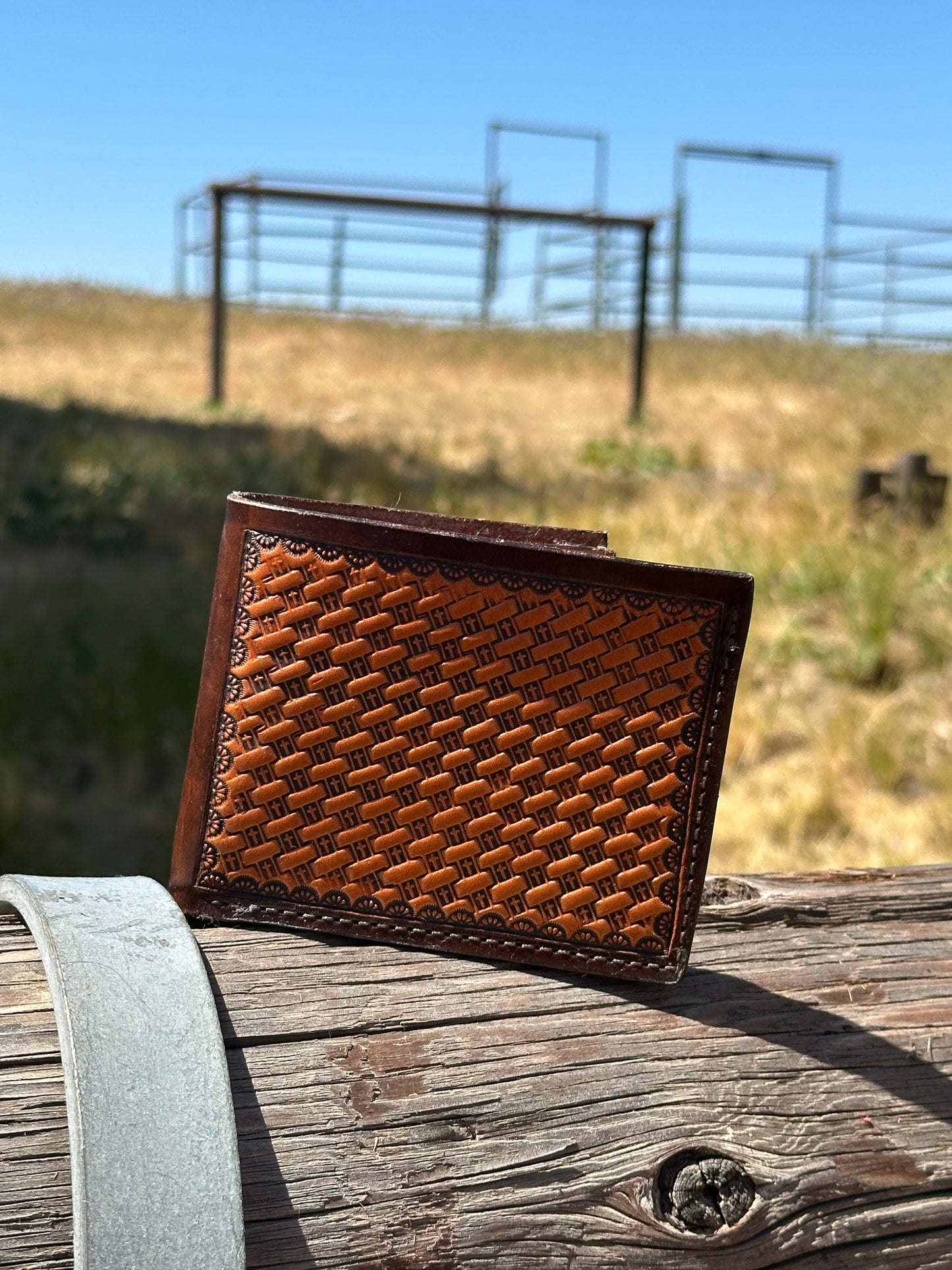 Billfold with Basketweave Crosses