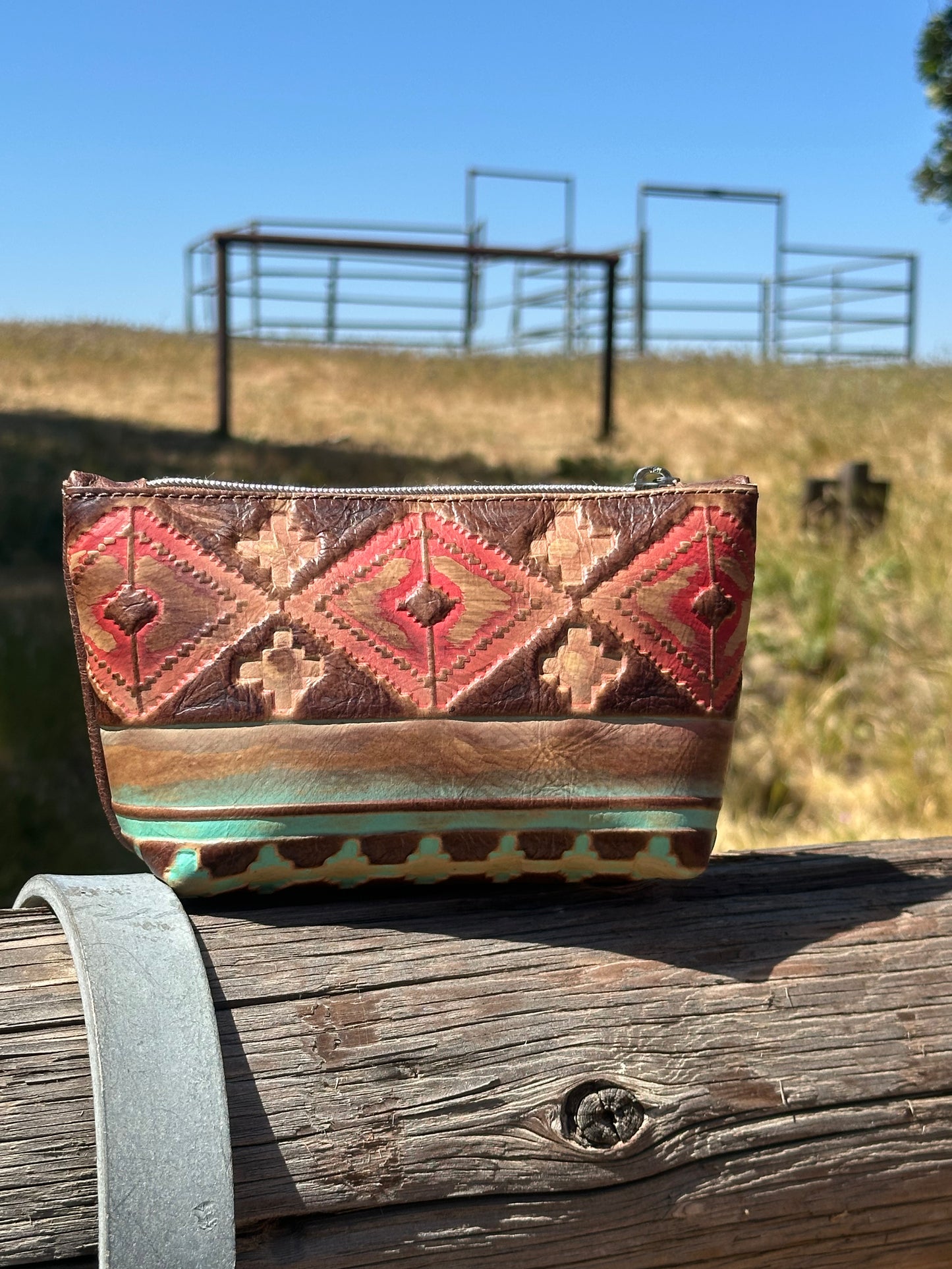 Red and Turquoise Navajo Makeup Bag