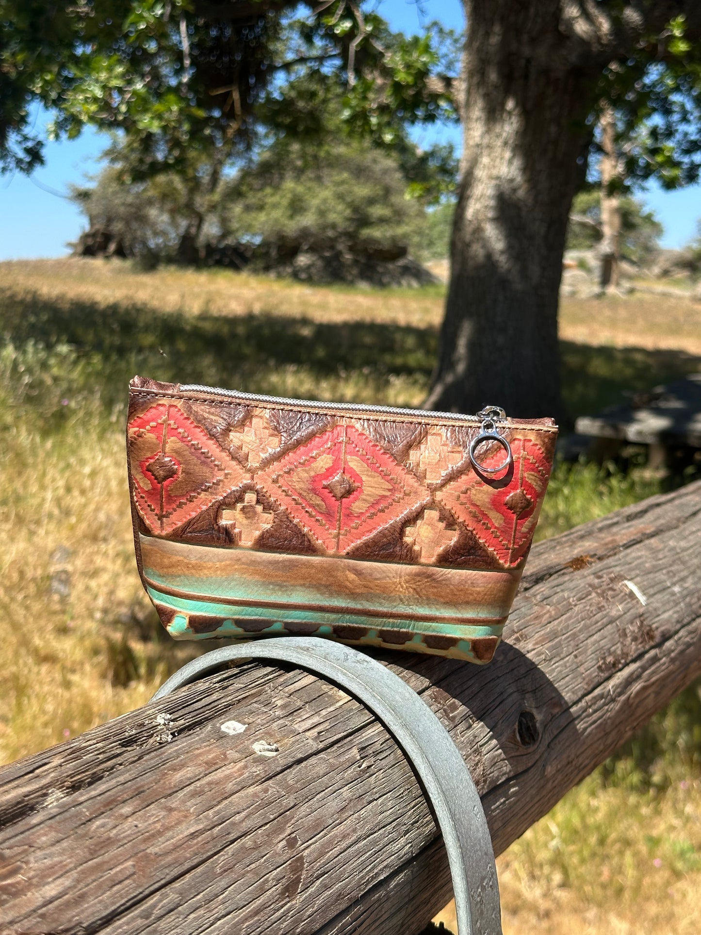 Red and Turquoise Navajo Makeup Bag