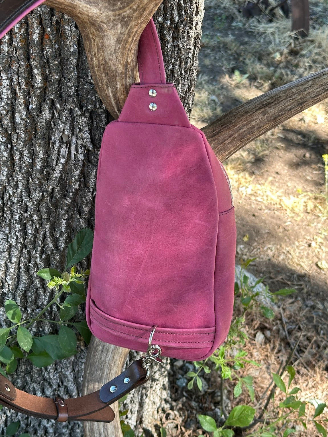 Pink Sling Bag with Magenta Navajo Pocket
