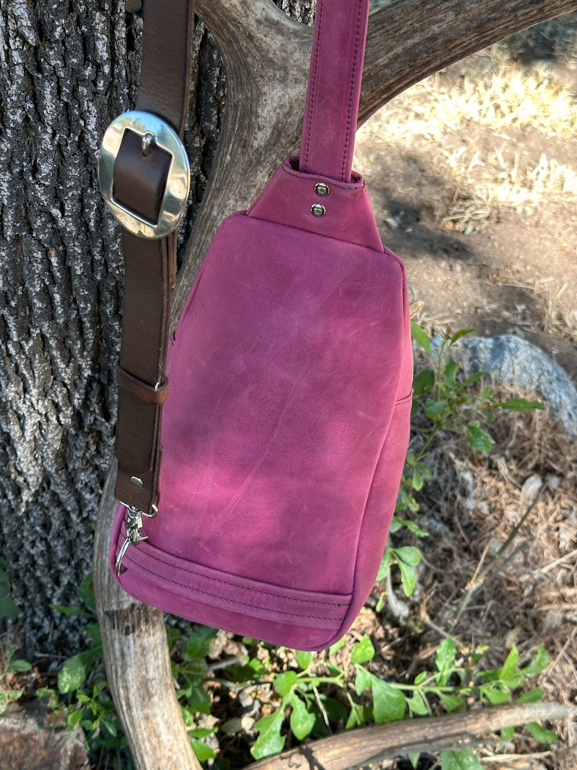 Pink Sling Bag with Magenta Navajo Pocket