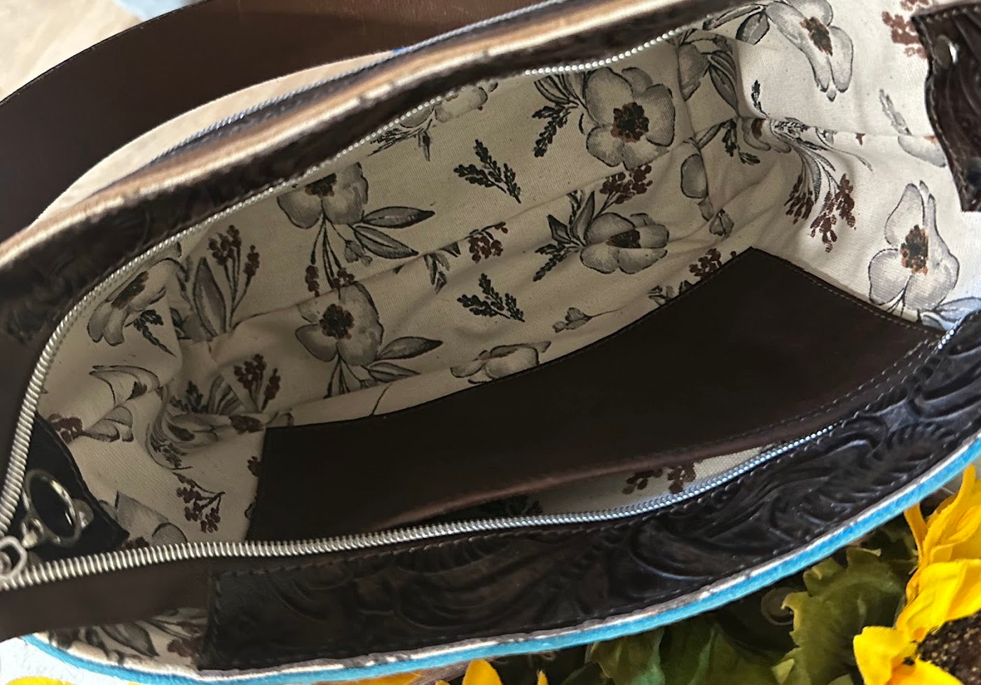 Acid Wash Cowhide Shoulder Bag