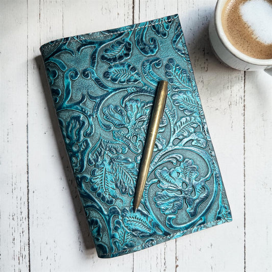 Turquoise Embossed Cowboy Tool Mini Padfolio