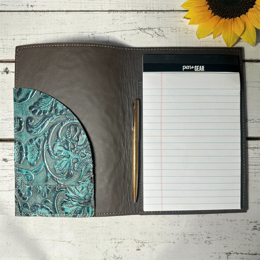 Turquoise Embossed Cowboy Tool Mini Padfolio