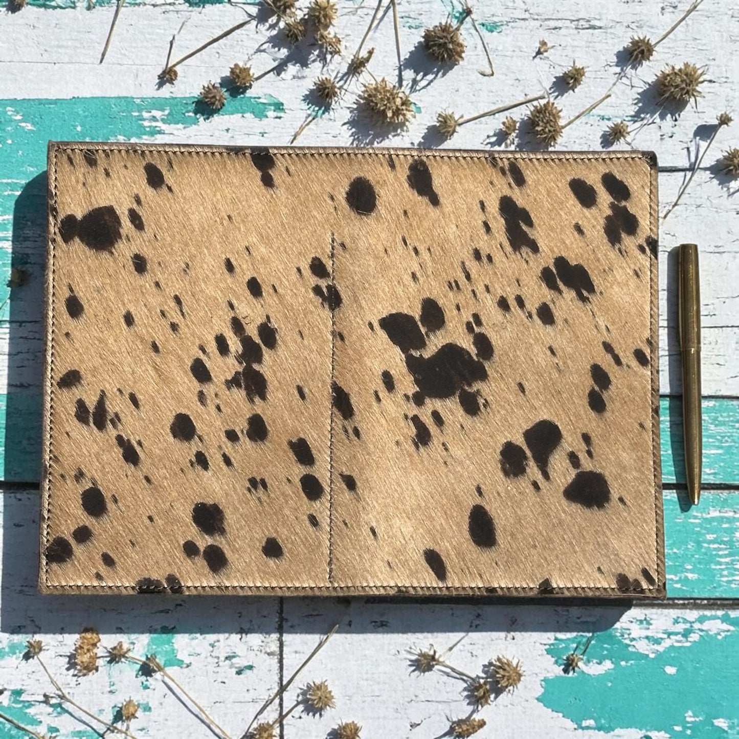 Acid Wash Cowhide Mini Padfolio