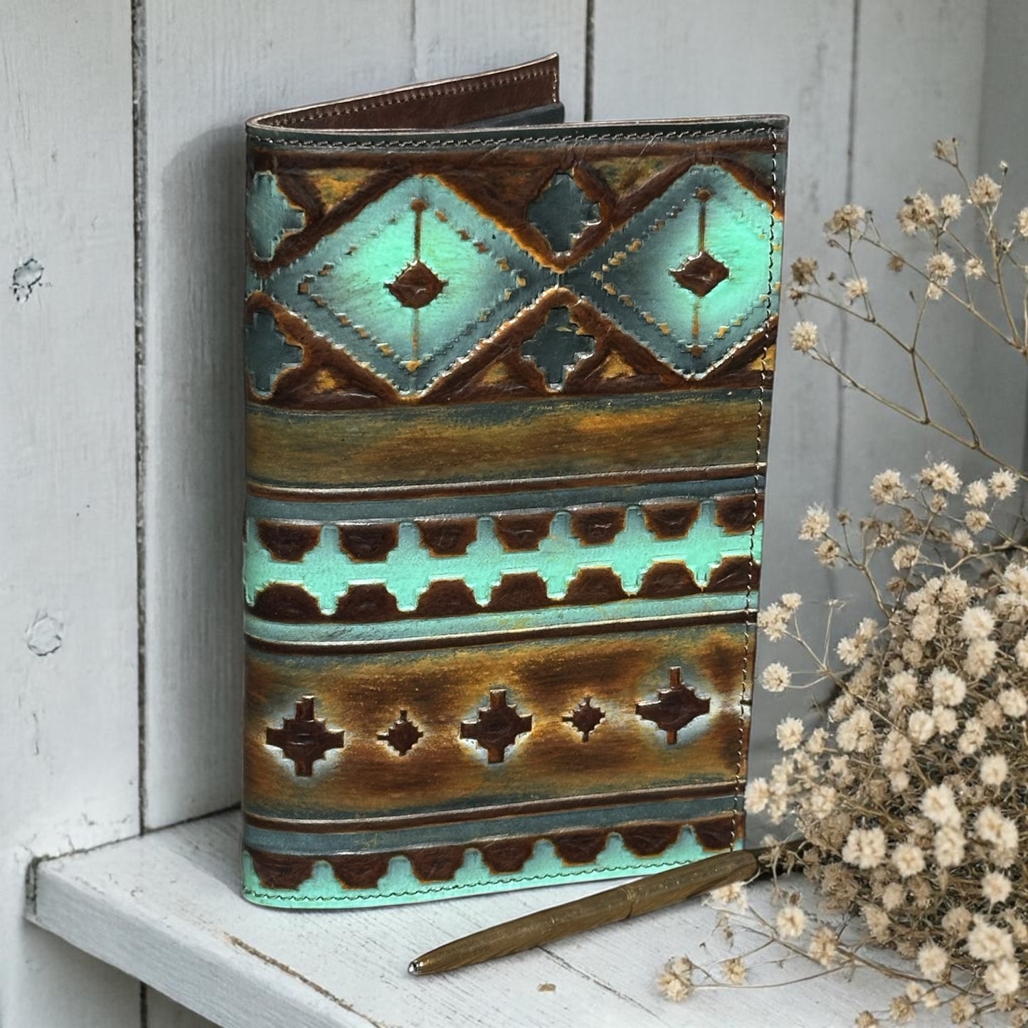 Chocolate Mint Navajo Mini Padfolio
