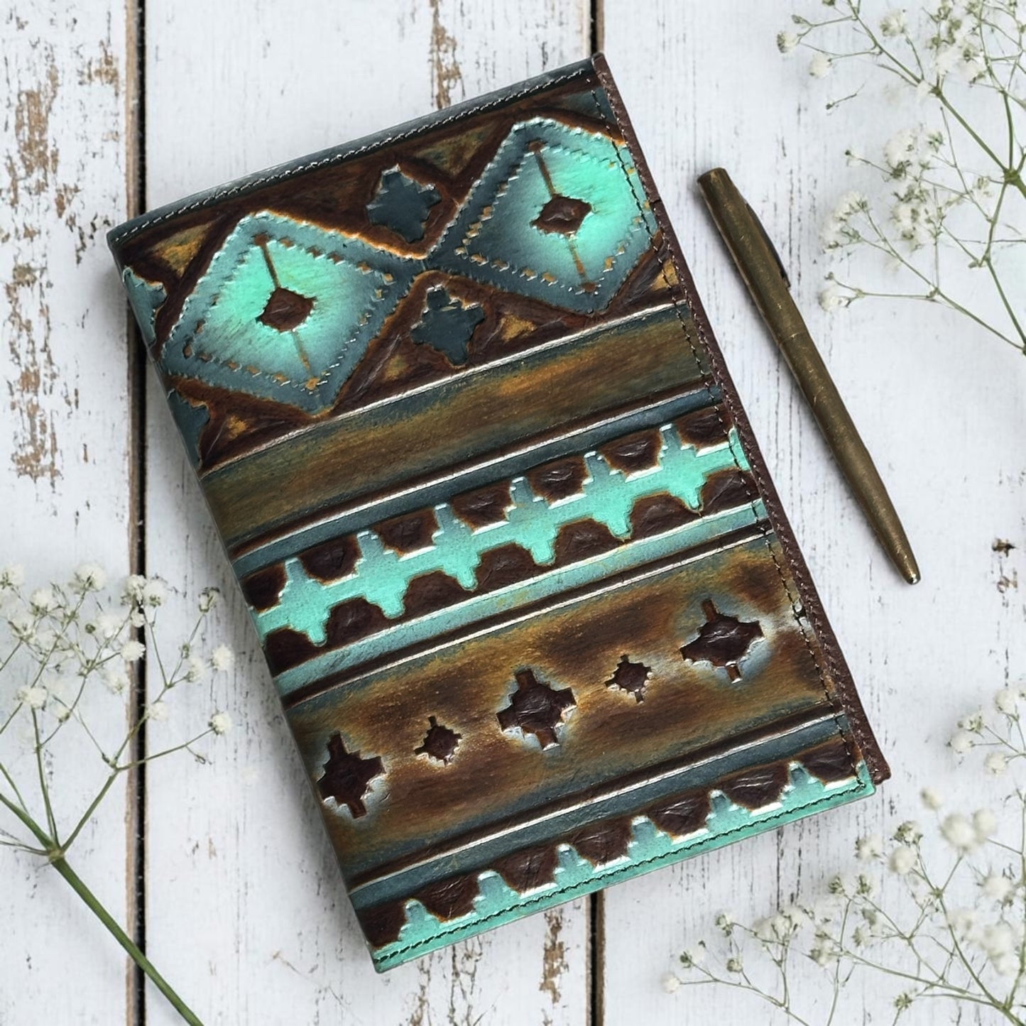 Chocolate Mint Navajo Mini Padfolio