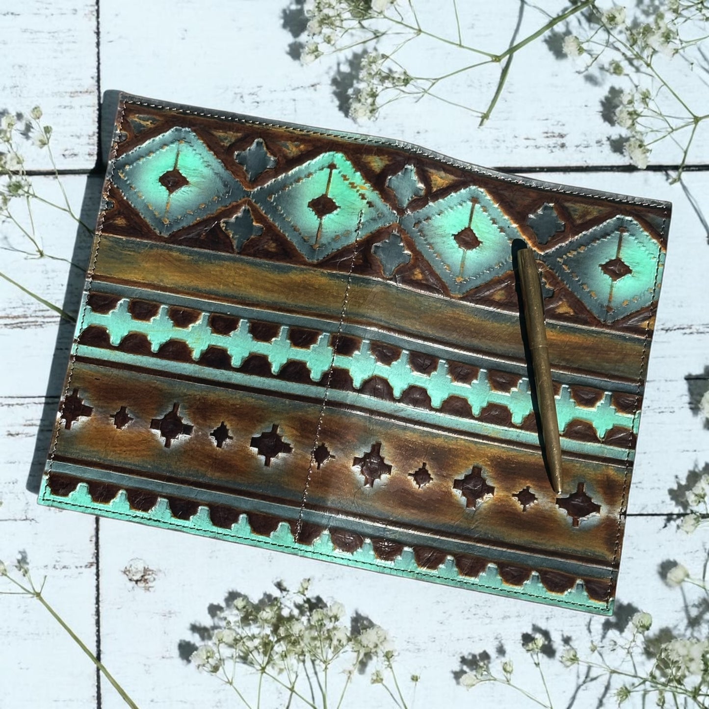 Chocolate Mint Navajo Mini Padfolio