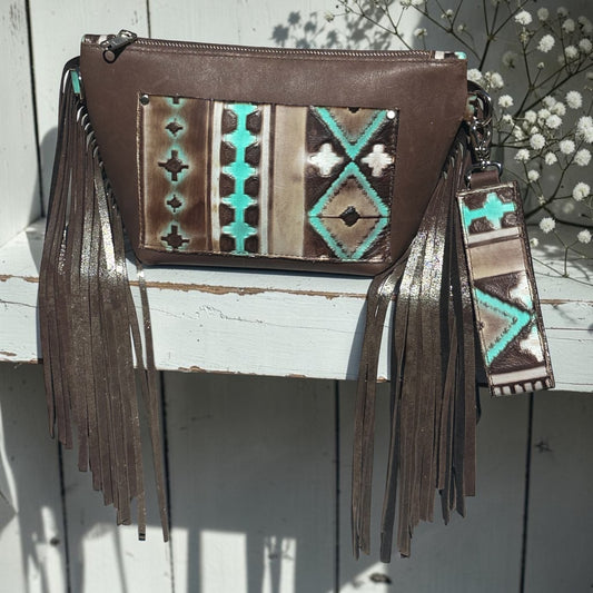Wristlet with Turquoise and White Navajo Accents