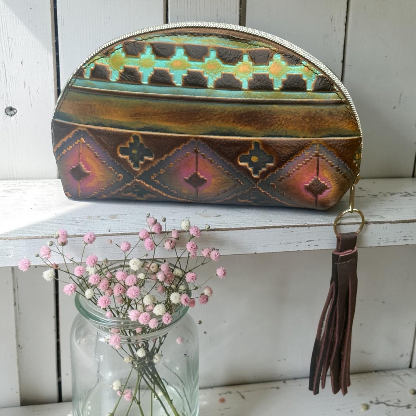 Magenta Navajo Crescent Makeup Bag